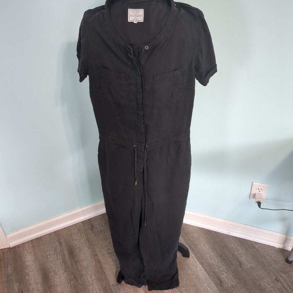 Fat Face Rhio Linen Blend Jumpsuit Black Short Sleeve Jumper 4